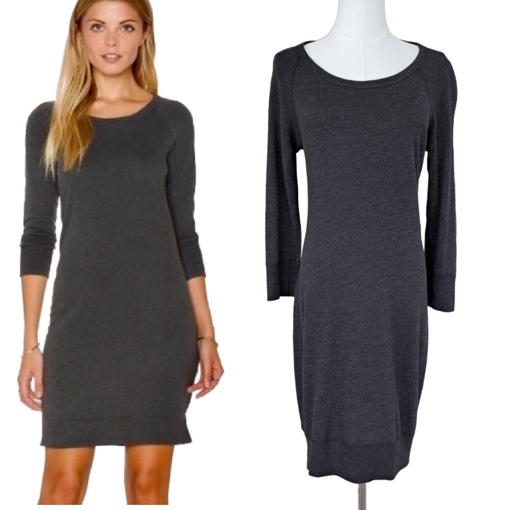 Standard James Perse Raglan Sweatshirt Dress Small /1 Dark Gray Minimalist Cozy
